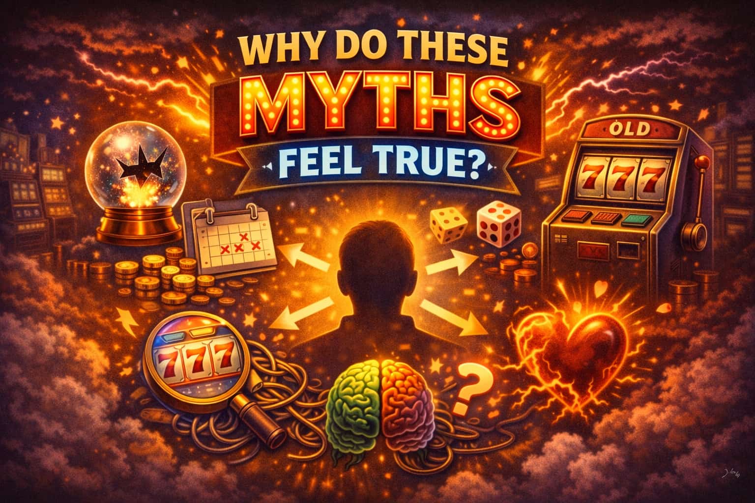 image showing different reasons pokies myths feel true